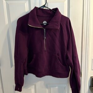 LULULEMON SCUBA OVERSIZED FUNNEL NECK HALF ZIP Dramatic Magenta Purple M/LG